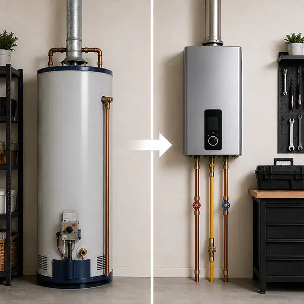 Gas Water Heater Repair Before and After