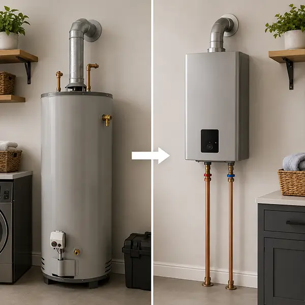 Water Heater Installation Service Before and After