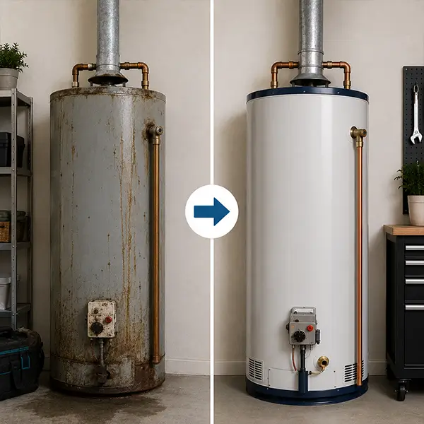 Electric Water Heater Repair Before and After